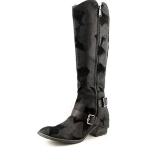 Donald J Pilner Dela Black Vintage Suede Leather Buckle Riding Boots EUC Size 5
